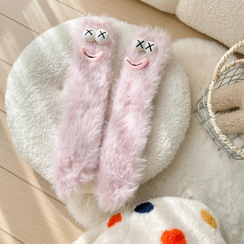 TFTSR Crazy Funny Fuzzy Silly Socks for Kids Women,Girls Fluffy Slipper Novelty Fun Socks,Boy Men Cute Cozy Soft Animal Socks - Image 2